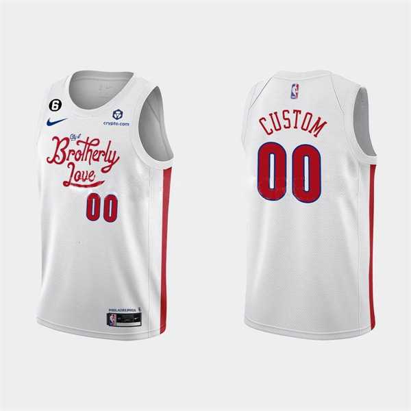 Men%27s Philadelphia 76ers Active Player Custom 2022-23 White City Edition Stitched Basketball Jersey